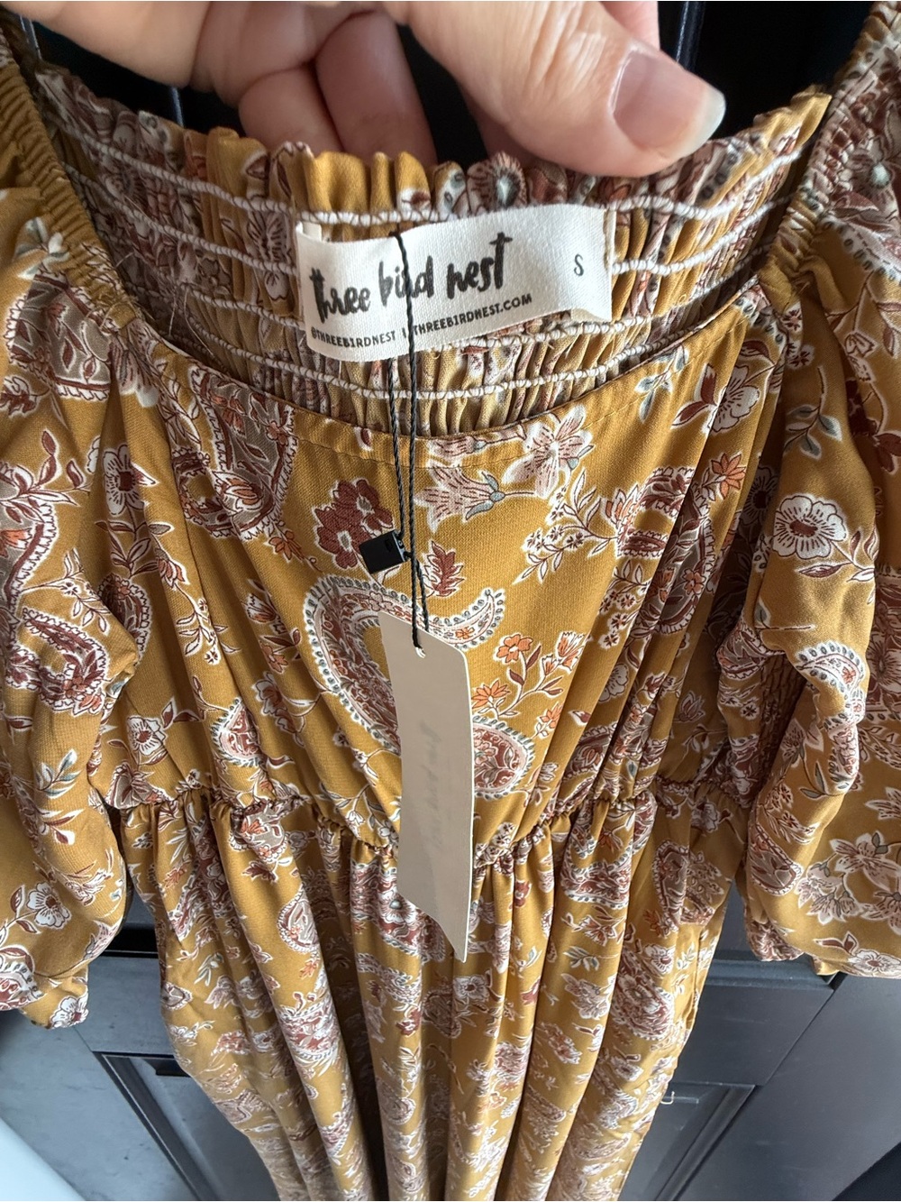 NWT Three Bird Nest Charlotte Printed Wide Leg Jumpsuit Size Small - Picture 6 of 13